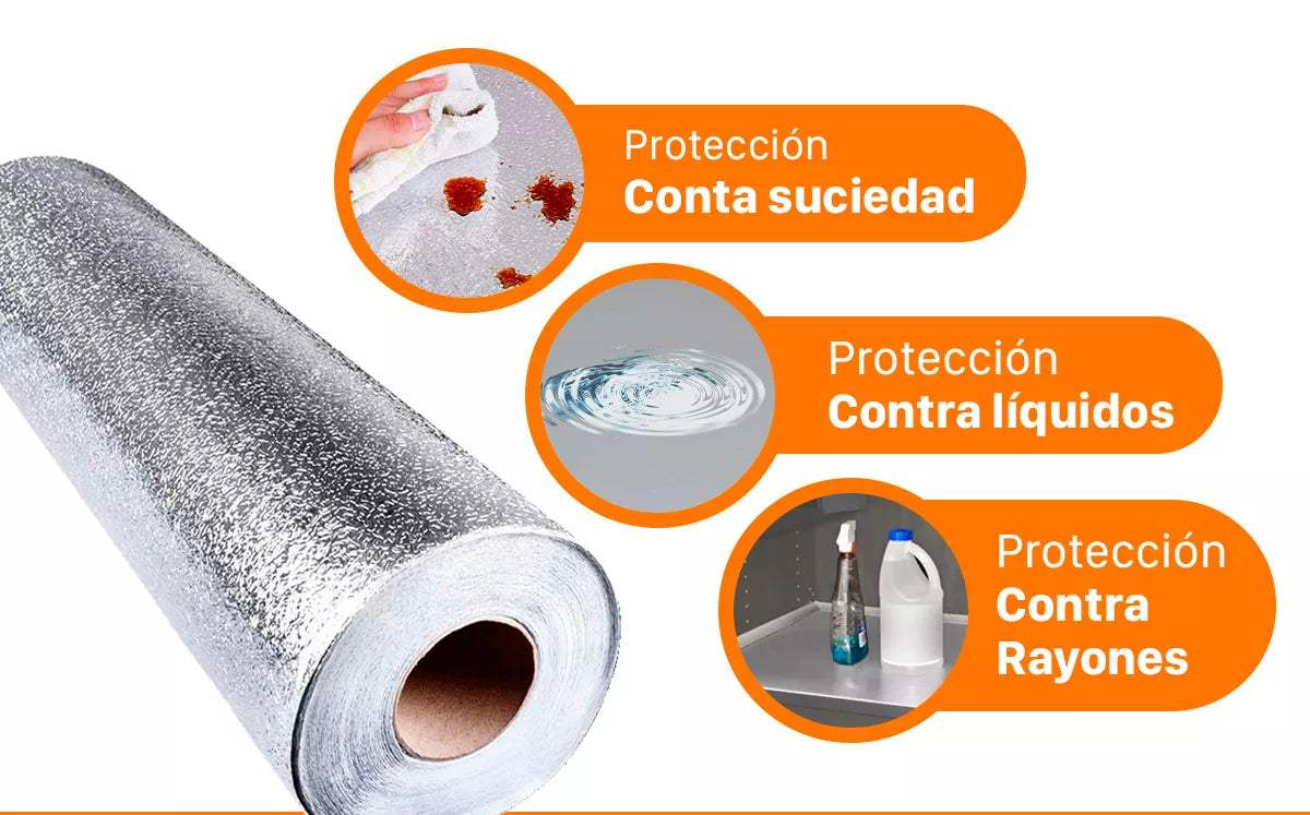 Rollo Aluminio Autodesivo 60cm ancho x5mts largo