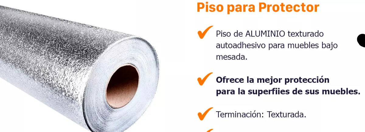 Rollo Aluminio Autodesivo 60cm ancho x5mts largo