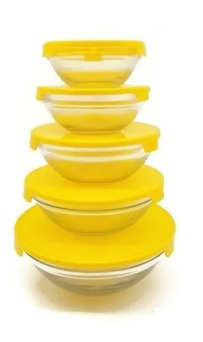 SET DE BOWL D/VIDRIO CON TAPA *5