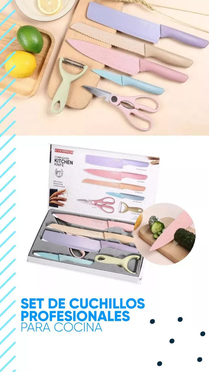 SET DE CUCHILLOS , TIJERA Y PELAPAPAS