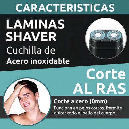 Afeitadora Portátil Eléctrica Vgr V-341 Usb C Viajera Negro