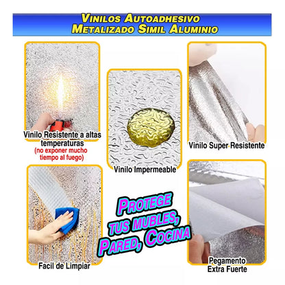 Rollo Aluminio Autodesivo  60cm ancho x5mts  largo
