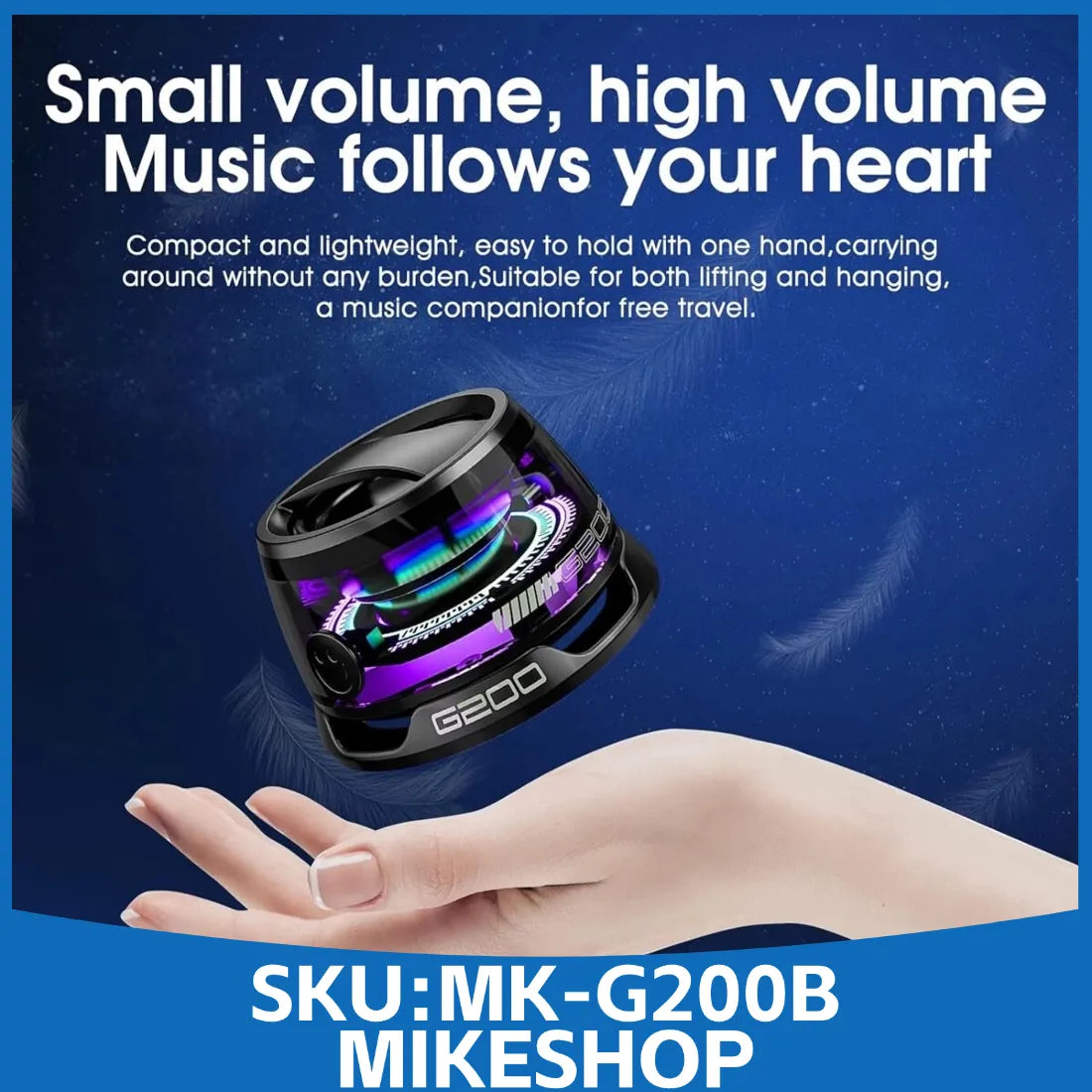 Mini Altavoz Bluetooth Magnético Portátil Inalámbrico Luz