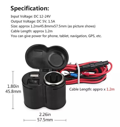 CARGADOR DE CELULAR PARA MOTO USB
