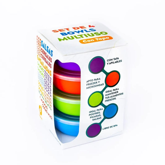 /// SET 4 BOWLS MULTIUSO PLÁSTICO APILABLES APTO MICROONDAS ///