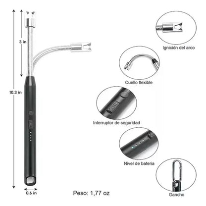 Encendedor Electrónico Flexible Arco Plasma Recargable Usb-c