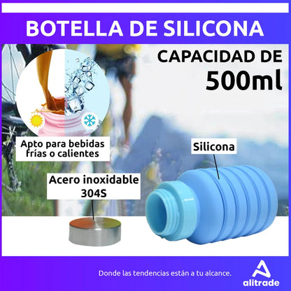 Botella Plegable de Silicona 500ml