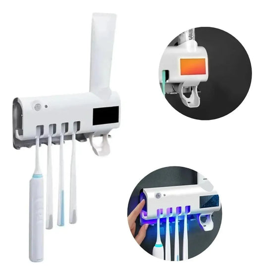 Dispensador De Pasta Dental y Soporte  Desinfectante Uv Para Cepillo Dental