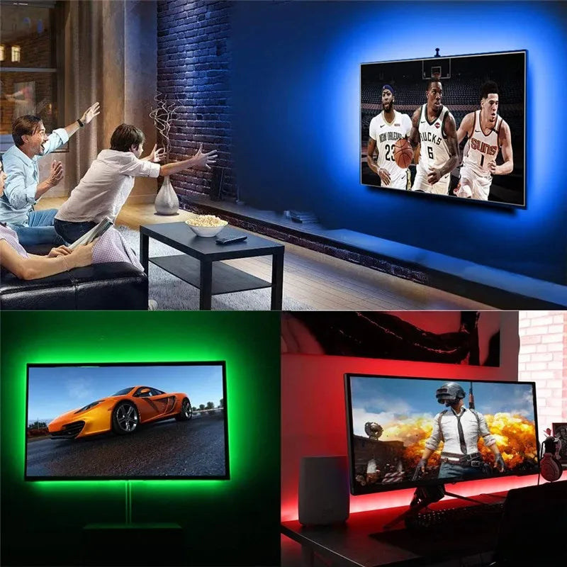Cinta Led Para Televisor, Tira Led Pc Usb 5050 Rbg 2mts