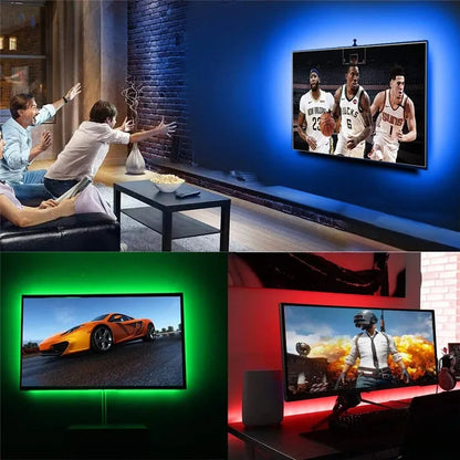 Cinta Led Para Televisor, Tira Led Pc Usb 5050 Rbg 2mts