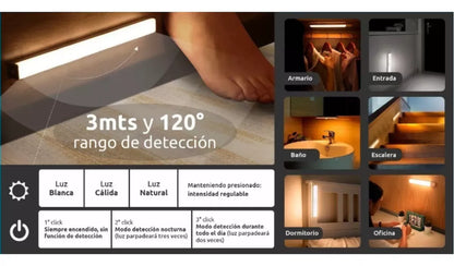 Luz Led Noche Sensor Movimiento  Recargable Usb