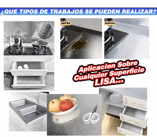 Rollo Aluminio Autodesivo  60cm ancho x5mts  largo