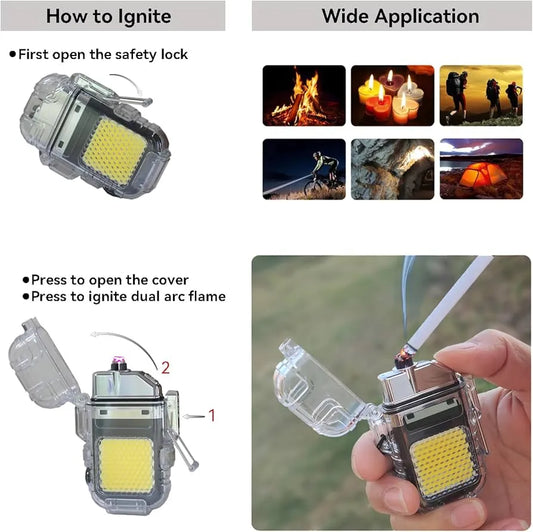 Mini Linterna Cob Con Encendedor Usb Recargable