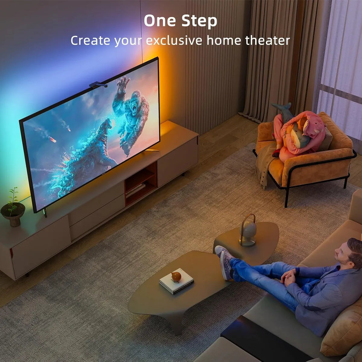 Cinta Led Para Televisor, Tira Led Pc Usb 5050 Rbg 2mts
