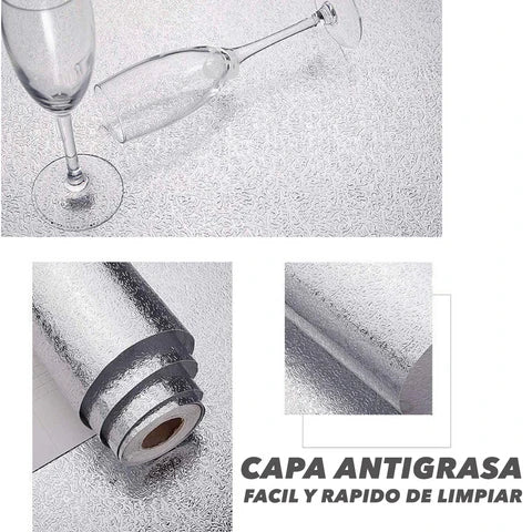 Rollo Aluminio Autodesivo  60cm ancho x5mts  largo