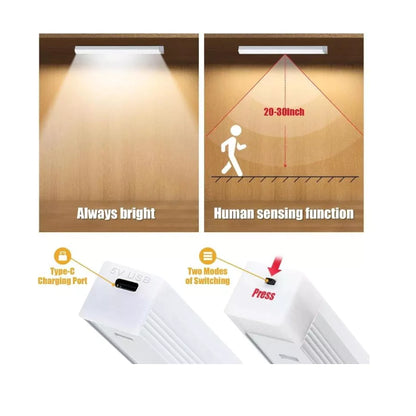 Luz Led Noche Sensor Movimiento  Recargable Usb
