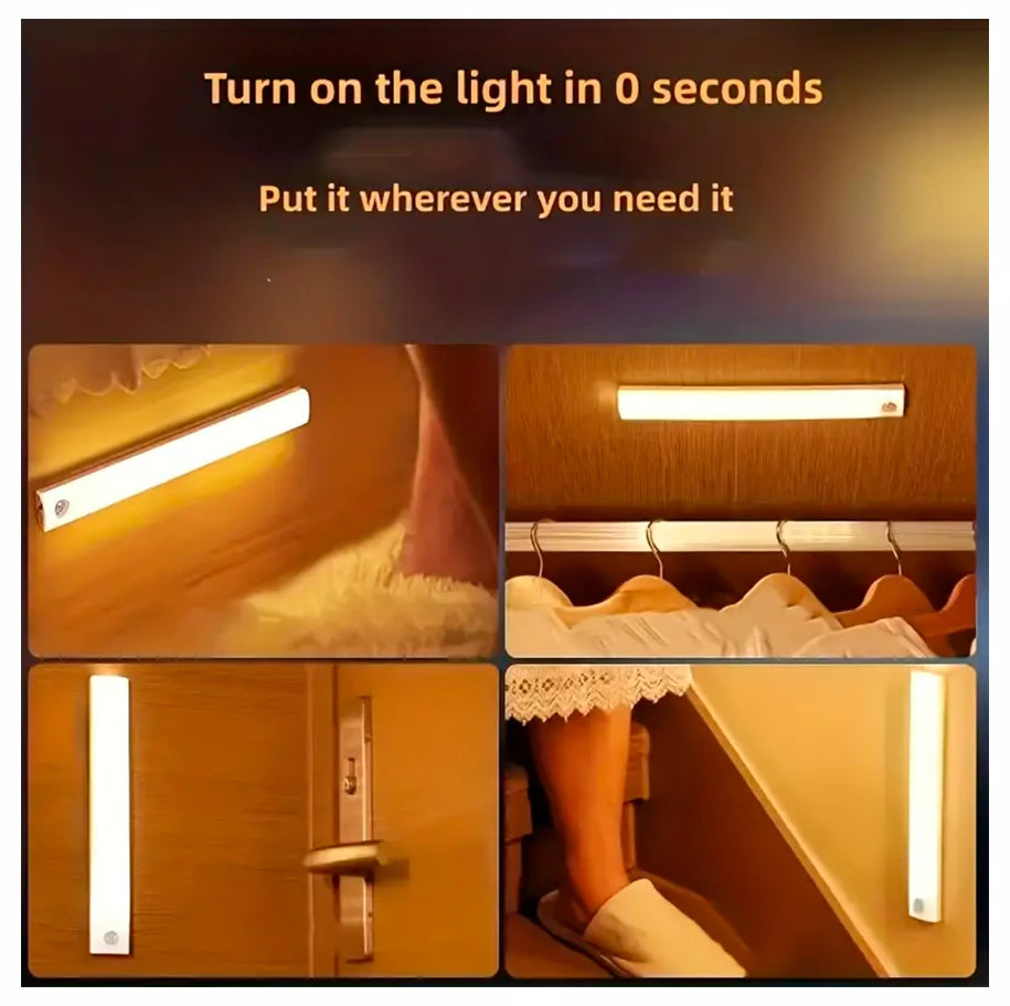 Luz Led Noche Sensor Movimiento  Recargable Usb