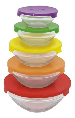SET DE BOWL D/VIDRIO CON TAPA *5